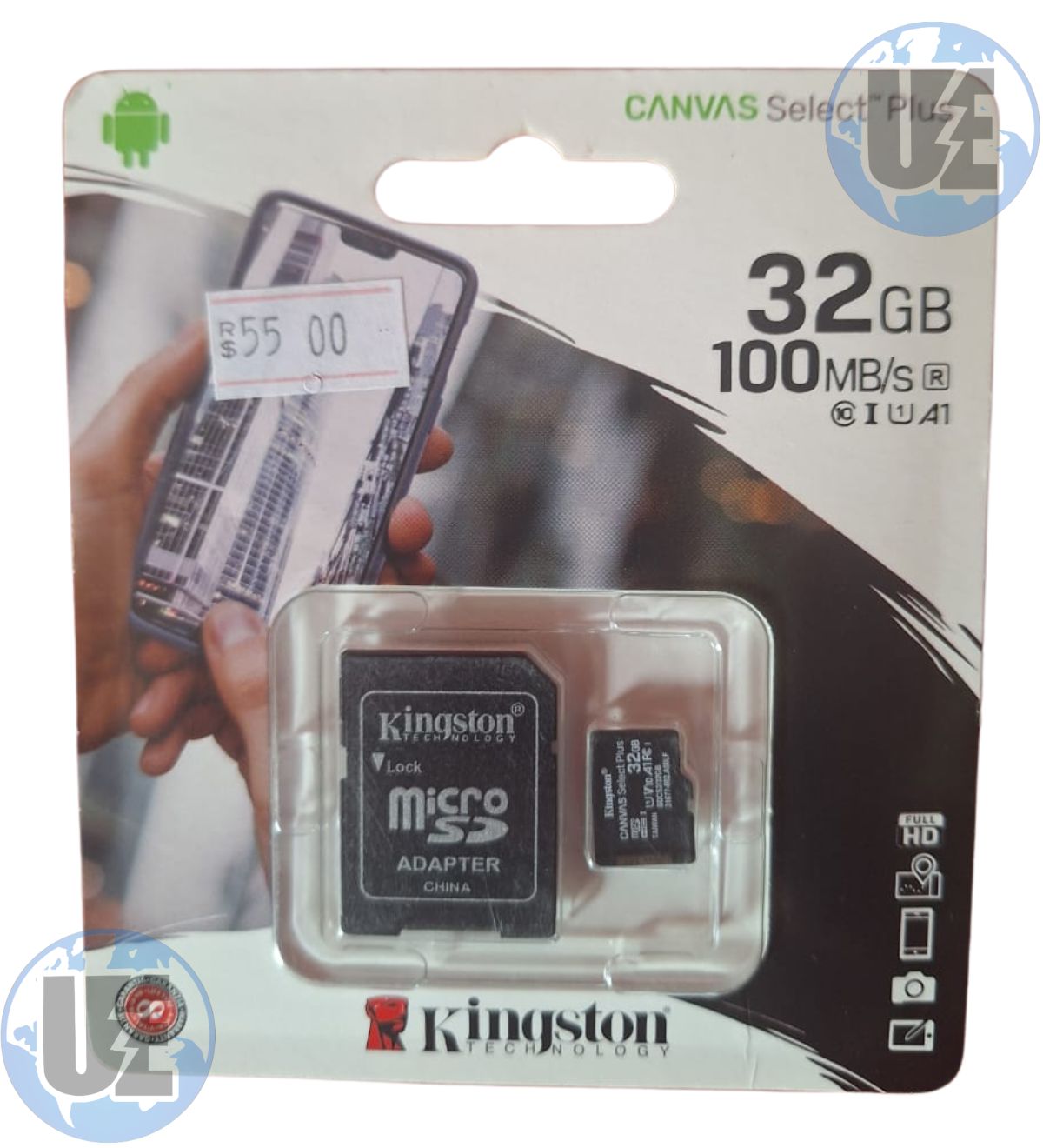 Cartão de Memória 32GB Micro SD Kingston 10 - com Adaptador SD Canvas Select Plus SDCS2